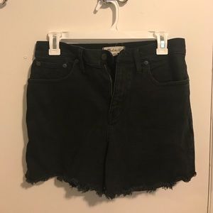 Madewell High Rise Black Denim Shorts
